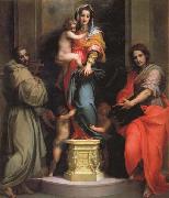 Andrea del Sarto Madonna and Child with SS.Francis and John the Baptist oil painting